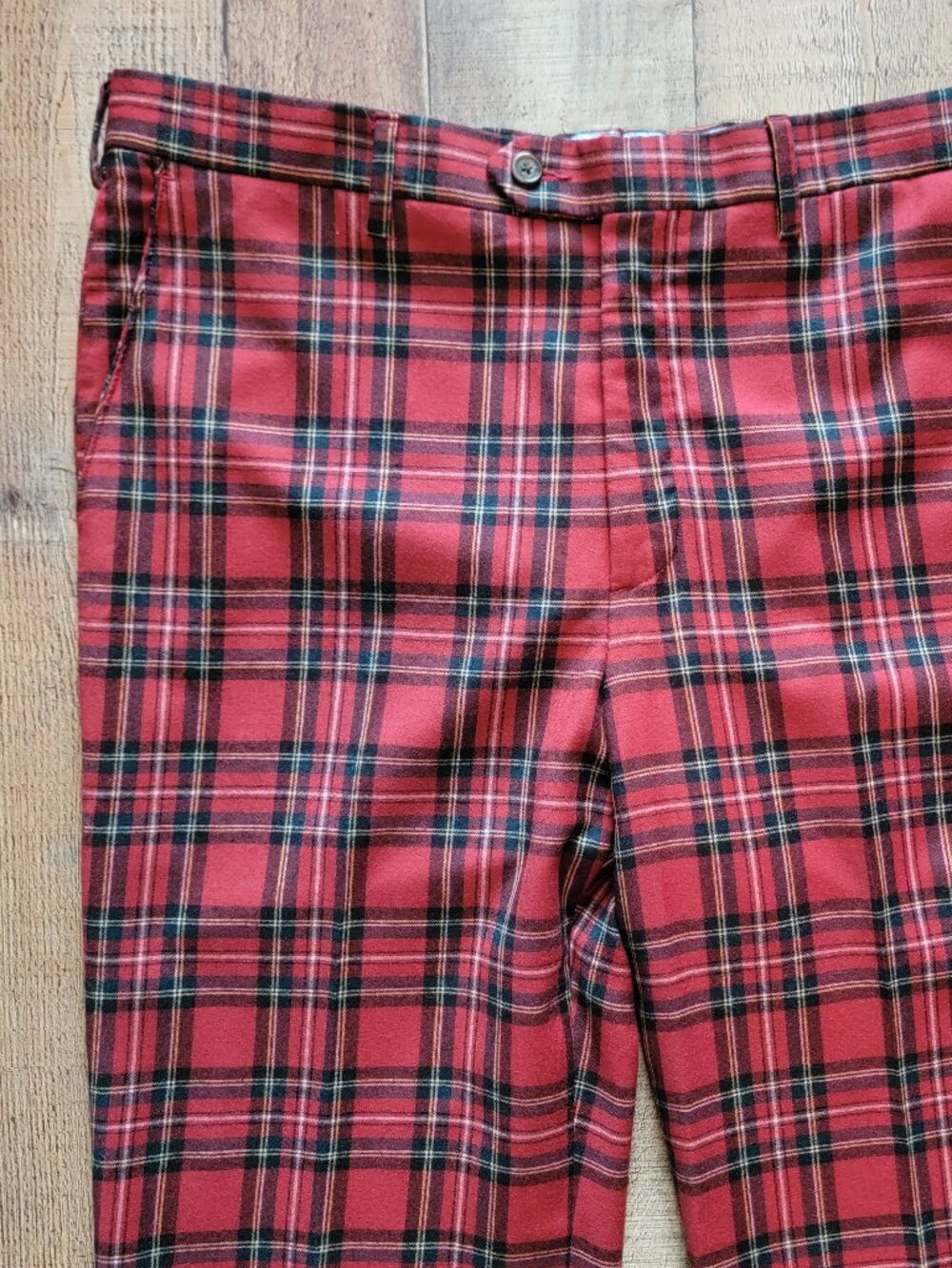 Berle Red and Black Tartan Plaid Dress Pants - Picture 4 of 14